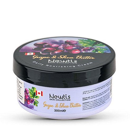 Newtis-Grape-Shea-Butter-Daily-Nourishing-Cream-300ml کرم مرطوب کننده کاسه ای انگور و شی باتر 300میل نیوتیس|Newtis Grape And Shea Butter Daily Nourishing Cream 300ml - Image 1