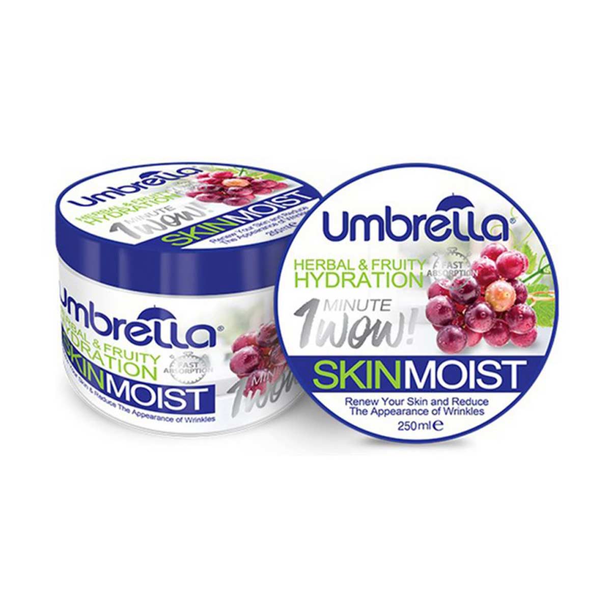 umbrella-herbal-fruity-hydration-skin-moisturizing-cream-with-grape-250ml کرم کاسه اي انگور آمبرلا - Image 1