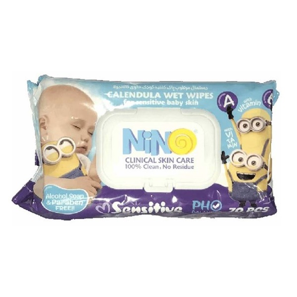 98717910745713 دستمال مرطوب کودک مینیون 70 برگ نینو - Image 1