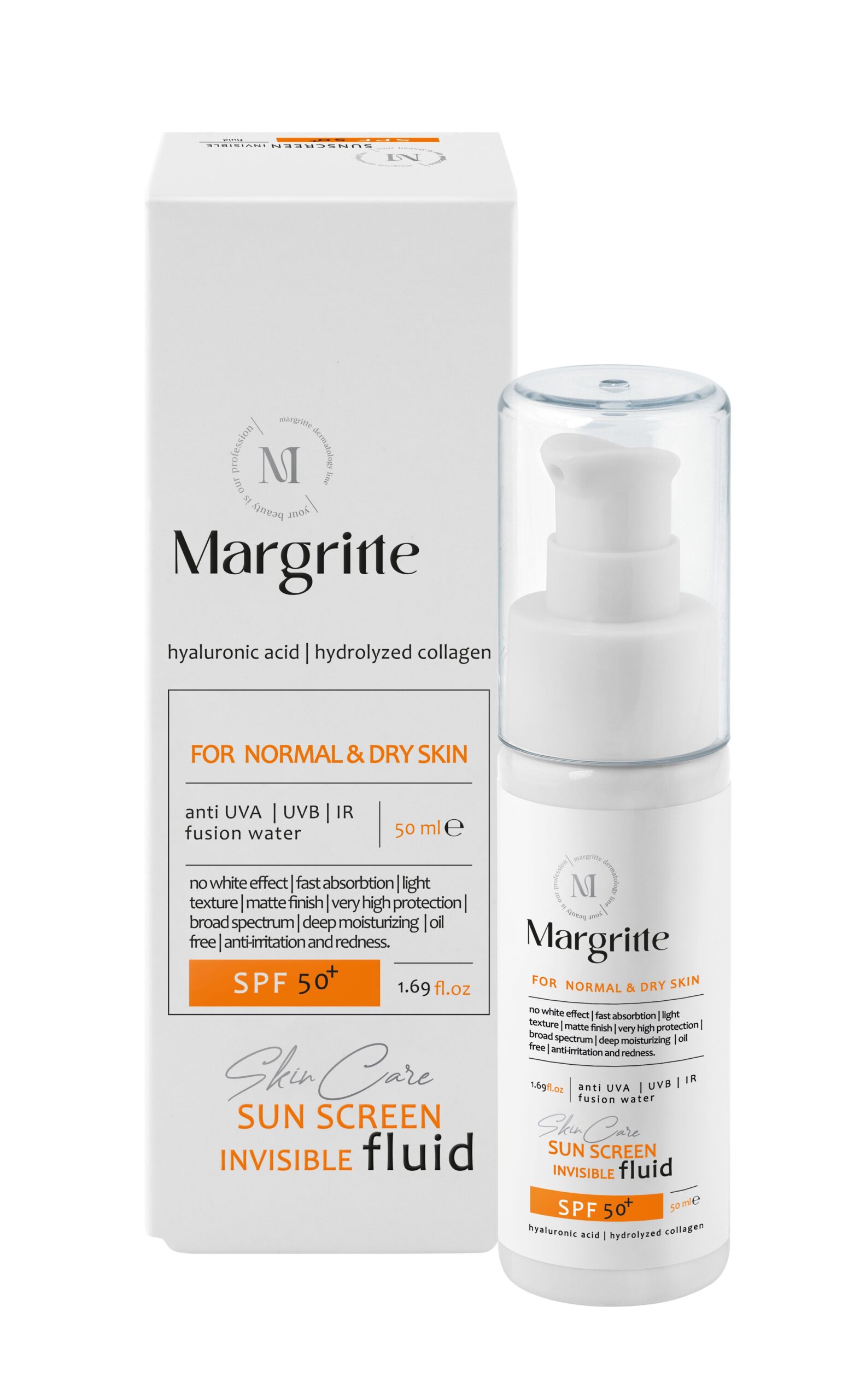 ccc1ae0f-7e42-4a1c-997e-97e9d1aa143a فلوئید ضد آفتاب ساده حجم 50 میلی لیتر SPF50+ مارگریت پوست خشک - Image 1