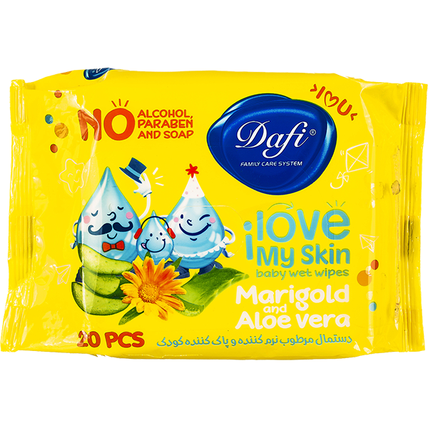 0017003_- دستمال مرطوب پاک کننده و نرم کننده بستهای دافی - بسته 20 عددی - Image 1