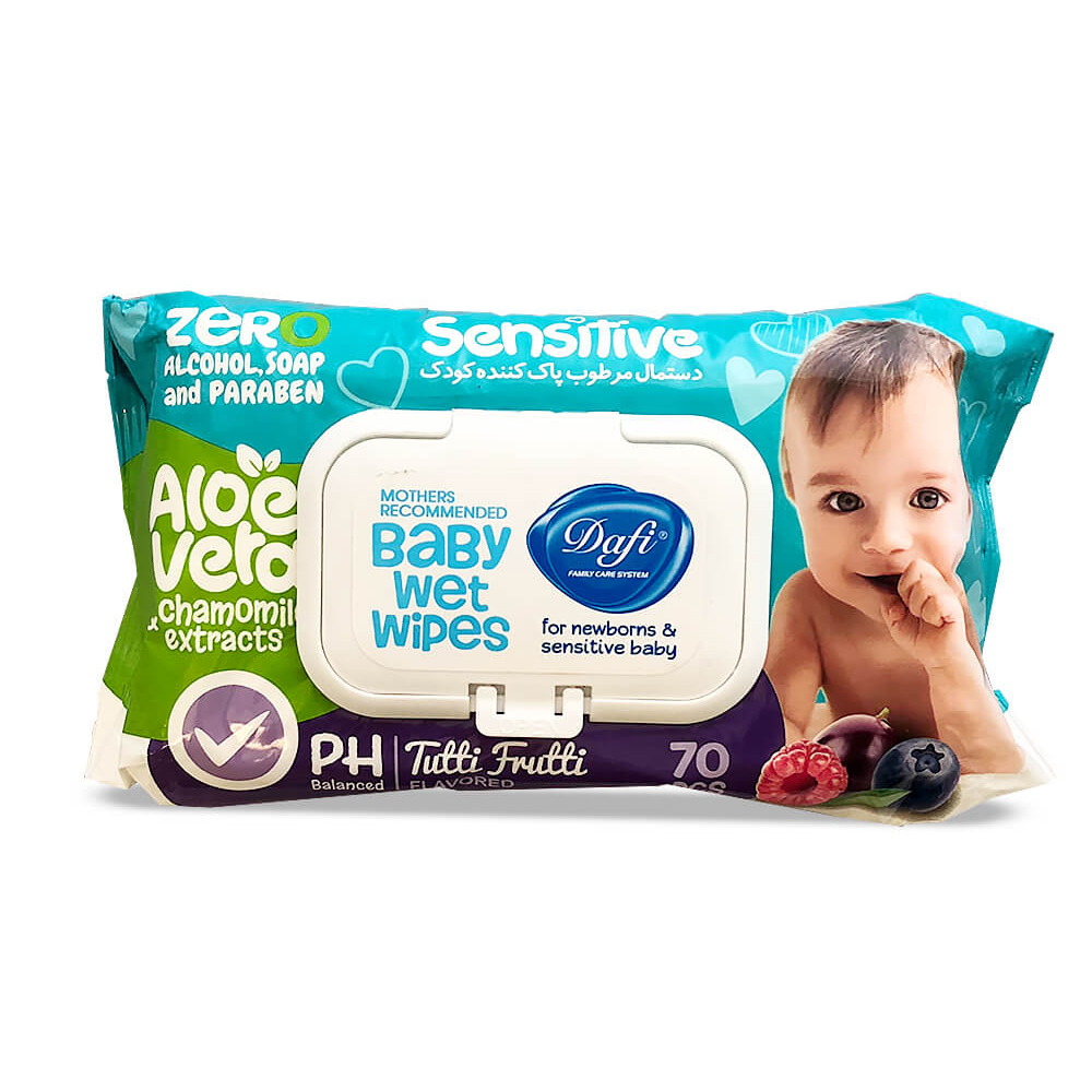 حساس-دافی دستمال مرطوب پاک کننده کودک دافی مدل حساس- بسته 70 عددی - Image 1