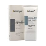 فلوئید ضد آفتاب SPF 50 ویتالیر مدل Whitevit مناسب انواع پوست کدر و دارای لک حجم 50 میلی لیتر - بی رنگ