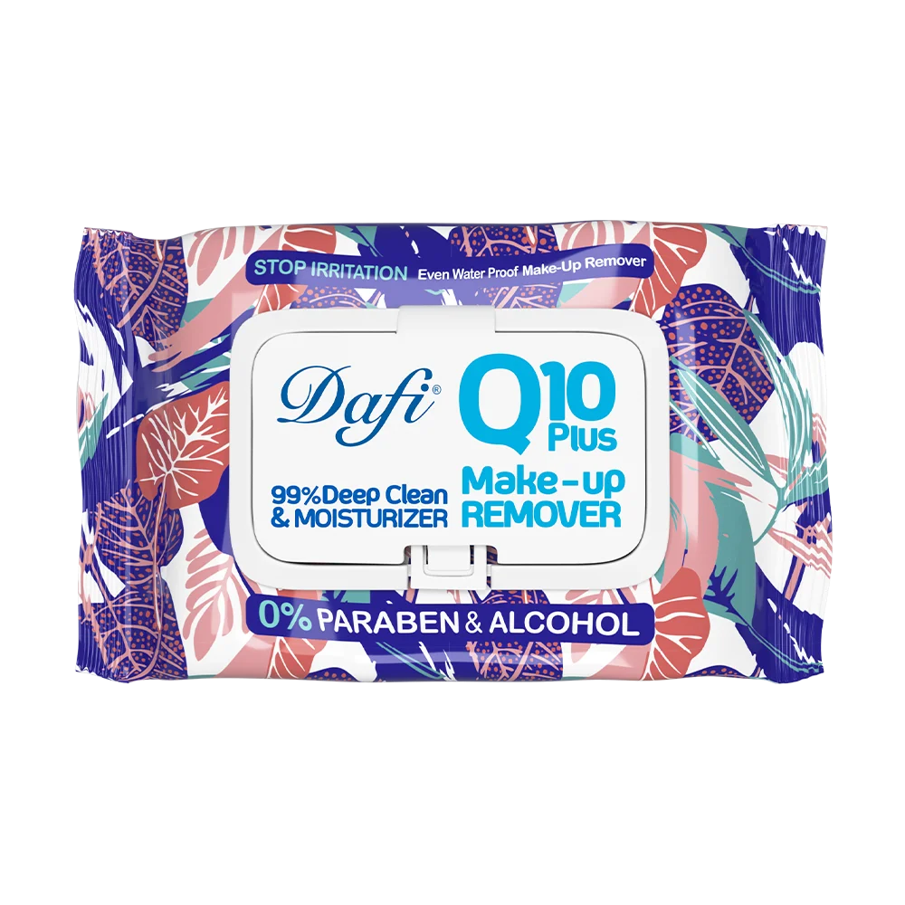 کیوتن-گلی-1 دستمال مرطوب پاک کننده آرایش دافی مدل Q10 طرح گل 3 50 عددی - Image 1