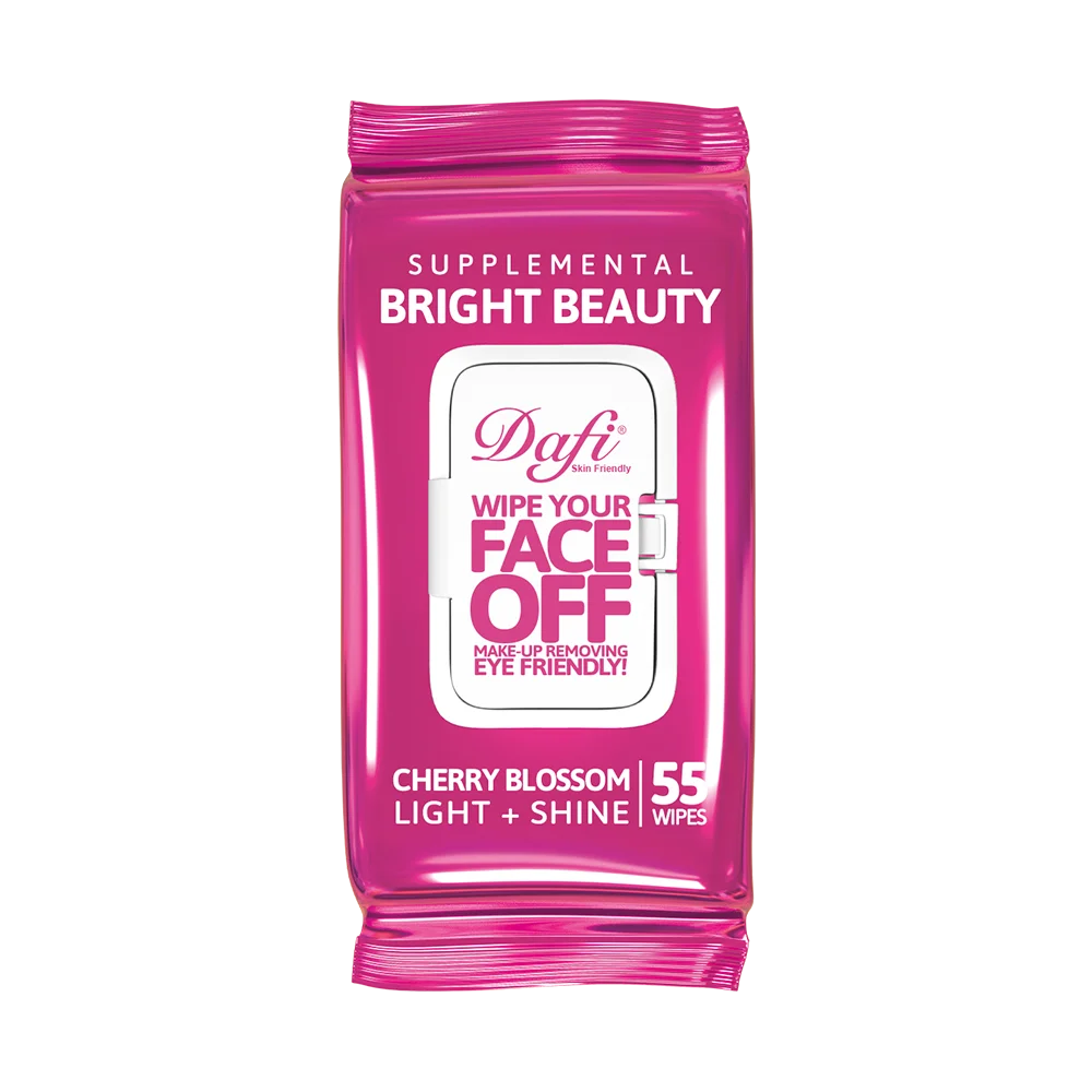 فیس-آف-صورتی دستمال مرطوب پاک کننده آرایش درب دار دافی مدل شکوفه گیلاس ژاپنی بسته 55 عددی - Image 1