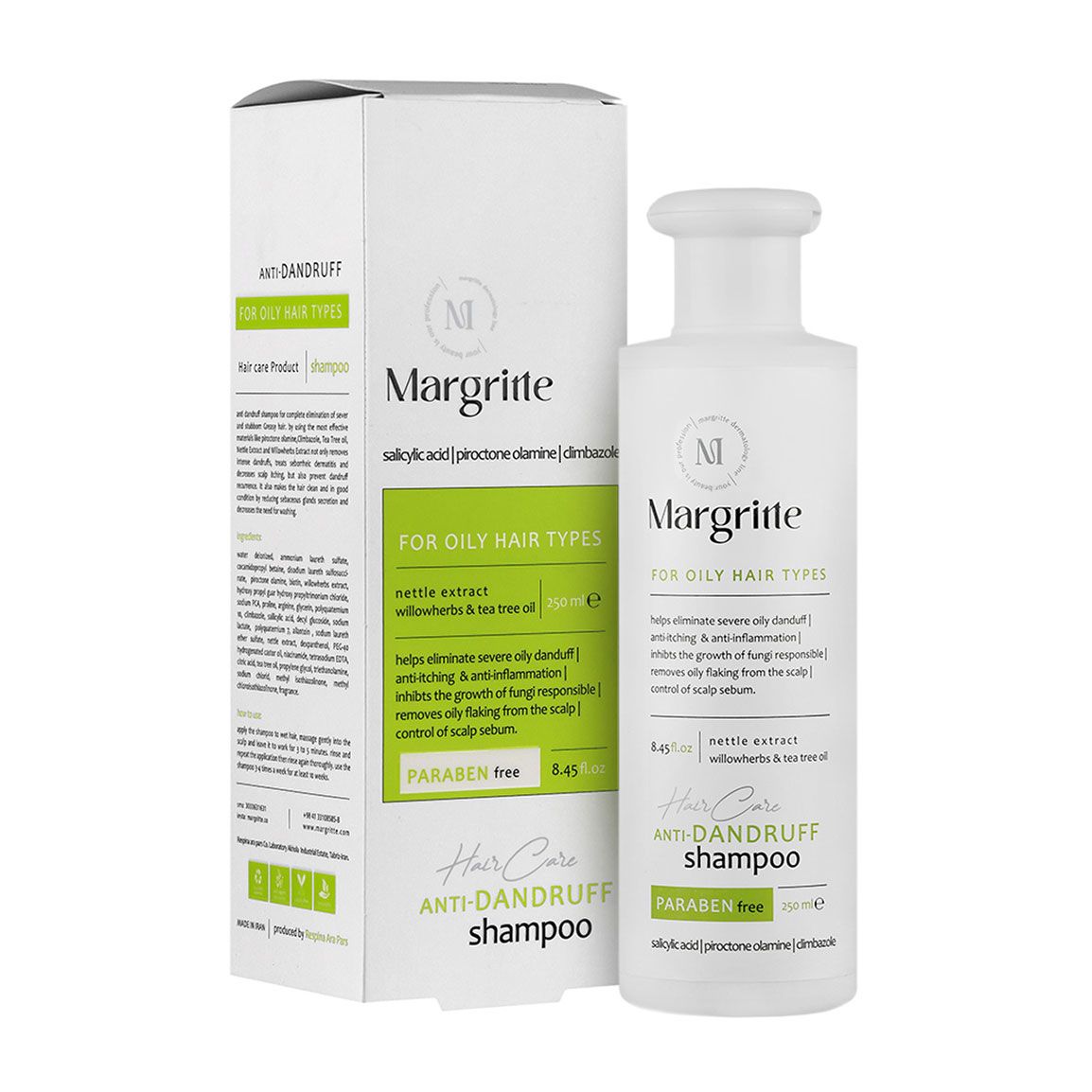 6d559edf-8b75-4b39-b8b5-53384e1efc03 شامپو ضد شوره (موهاي چرب) حجم 250 میلی لیتر مارگریت - Image 1